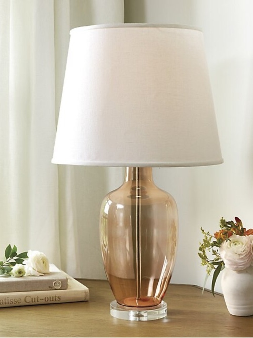 Ballard Designs “Fiona” Glass Table Lamp, Like NEW, 30” H
